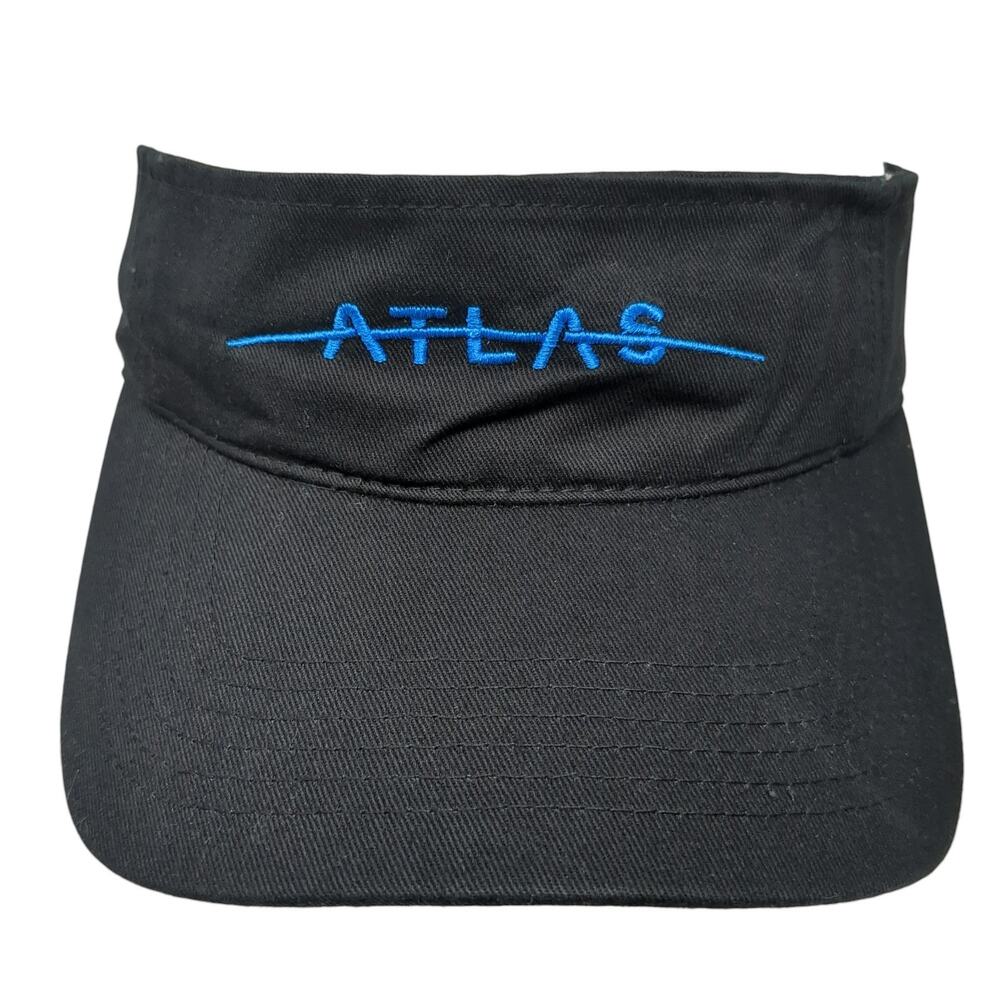 Atlas Strapback Visor Hat Black One Size Adjustable Embroidered Outdoor